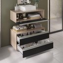Ver imagem 5 de Conjunto de Gabinete Banheiro Creta 80cm (gabinete+cuba+espelheira) Madeirado Preto