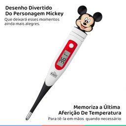 Termômetro Digital Infantil Para Medir Febre Rápido Ponta Flexível Mickey Mouse Multikids Baby Termô - 3