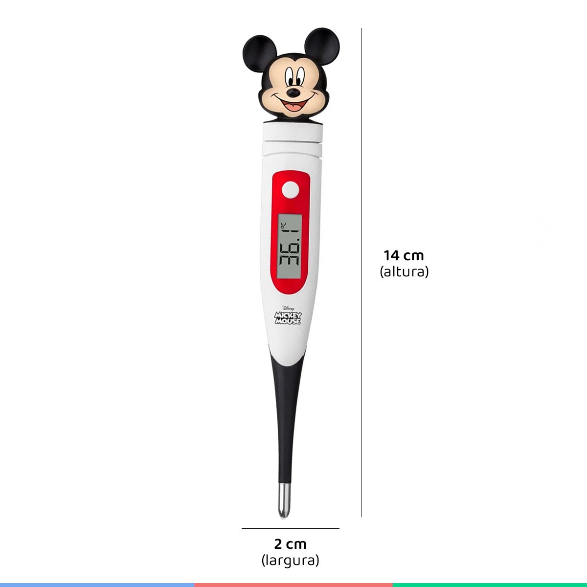 Termômetro Digital Infantil Para Medir Febre Rápido Ponta Flexível Mickey Mouse Multikids Baby Termô - 5