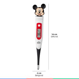 Termômetro Digital Infantil Para Medir Febre Rápido Ponta Flexível Mickey Mouse Multikids Baby Termô - 5