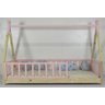 Cama Infantil Solteirão Cabana Colorida Madeira Maciça Pinus Grade Vertical - 1