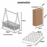 Cama Infantil Solteirão Cabana Colorida Madeira Maciça Pinus Grade Vertical - 2