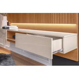 Painel de Tv com Led até 70 Polegadas de 1.80 Paris Lukaliam:jequitiba Ripado / Off White - 3