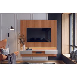 Painel de Tv com Led até 70 Polegadas de 1.80 Paris Lukaliam:jequitiba Ripado / Off White - 1