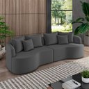 Ver imagem 1 de Sofá Living Decorativo Salinas 2 Lugares com Almofadas 210cm Modulado Veludo Grafite G33- Gran Belo