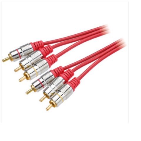 Cabo 3 Rca + 3 Rca Gold Fitz 5m Vermelho