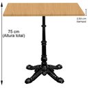 Ver imagem 5 de Base de Mesa Apus em Ferro Preto 75 Cm (alt) Tampo Mdp Quadrado Samba 80cm (larg) X 2,5cm Alt