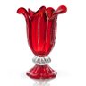 Vaso Com Base Em Cristal Murano Vermelho São Marcos - 1