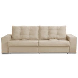 Sofá Retrátil e Reclinável 2 Lugares 1,50m com Molas Melissa Suede Bege Rover & Beato - 5