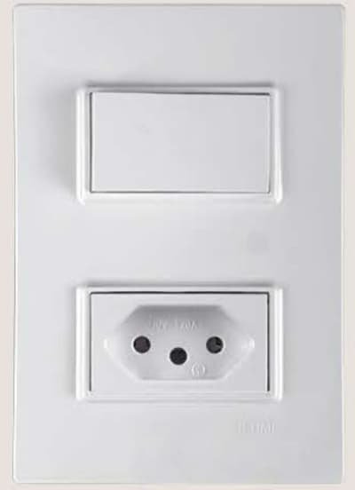 Conjunto Interruptor 1 Tecla Simples + Tomada 10A 250V Vivaz - ILUMI