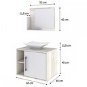 Ver imagem 4 de Armário de Banheiro com Cuba e Espelho 1 Porta 2 Prateleiras Snow/Branco Chess 13689 - Compace