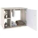 Ver imagem 3 de Armário de Banheiro com Cuba e Espelho 1 Porta 2 Prateleiras Snow/Branco Chess 13689 - Compace