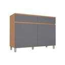 Ver imagem 1 de Balcão Cozinha Nesher Realeza C/ 2 Portas 2gavs 120cm Carvalho/titânio