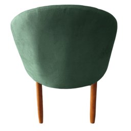 Kit 04 Cadeiras de Jantar Estofada Confortavel Tecido Suede Pés Palitos Visammer - Verde - 4