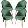Kit 04 Cadeiras de Jantar Estofada Confortavel Tecido Suede Pés Palitos Visammer - Verde - 1