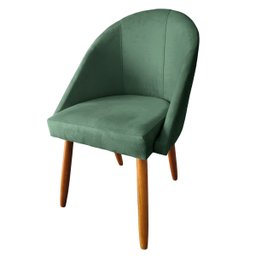 Kit 04 Cadeiras de Jantar Estofada Confortavel Tecido Suede Pés Palitos Visammer - Verde - 2