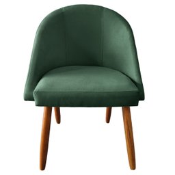 Kit 04 Cadeiras de Jantar Estofada Confortavel Tecido Suede Pés Palitos Visammer - Verde - 3