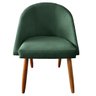 Kit 04 Cadeiras de Jantar Estofada Confortavel Tecido Suede Pés Palitos Visammer - Verde - 3