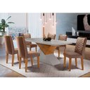 Ver imagem 1 de Mesa Aster 180 Tampo em MDF Canto Reto com 6 Cadeiras Liz Moderna