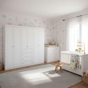 Ver mais imagens de Quarto Infantil Americano 6 Portas com Berço Tutto New Branco Fosco - Henn