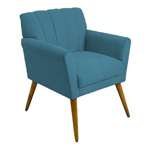 Poltrona Decorativa Cecília - Azul Turquesa