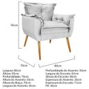 Ver imagem 5 de Poltrona com Puff Opala Palito Mel Suede Branco - Doce Sonho Móveis