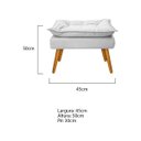 Ver imagem 6 de Poltrona com Puff Opala Palito Mel Suede Branco - Doce Sonho Móveis