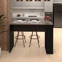 Ver imagem 3 de Bancada Cozinha Americana Gourmet com Prateleiras Netmobil - Preto/nogal