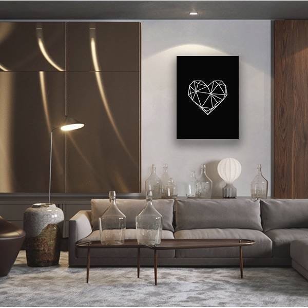 Quadro Decorativo Coração Geométrico - 2