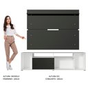 Ver mais imagens de Rack Madesa Cancun e Painel para Tv até 65 Polegadas - Branco/preto/preto