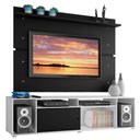 Ver imagem 3 de Rack Madesa Cancun e Painel para Tv até 65 Polegadas - Branco/preto/preto