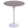 Mesa Saarinen Lateral Fórmica Preta 42cm - Base Branca - 1