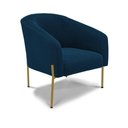 Ver imagem 2 de Cadeira Sala de Jantar Pé Ferro Dourado Kit 2 Stella Bouclê D03 - D'Rossi Cor Azul