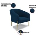 Ver imagem 5 de Cadeira Sala de Jantar Pé Ferro Dourado Kit 2 Stella Bouclê D03 - D'Rossi Cor Azul