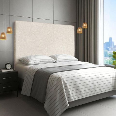 Cabeceira Aconchegante Cama Box Casal 140 Cm Estofada Revestida em Linho Sofisticado