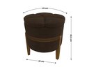 Ver imagem 6 de Kit 2 Puffs Pétala Decorativo Premium Apoio para Os Pés Banco Estofado Redondo Luxo Cor Marrom