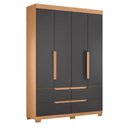 Ver imagem 5 de Guarda Roupa Solteiro com Cômoda Doble 4 Portas de Bater 4 Gavetas MDP Freijó Titanium Albatroz