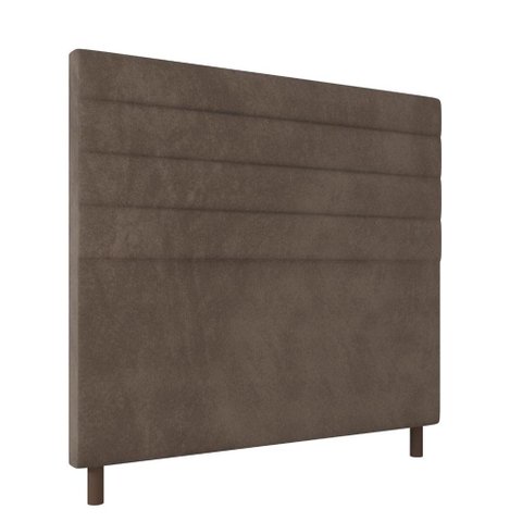 Cabeceira Decorativa Bacoli King 193cm Veludo Marrom - Gran Belo