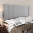 Ver imagem 2 de Cabeceira Suspensa Decoração Quarto Cama Casal Queen 1,60 Luana - Linho Cinza - Lojas RPM