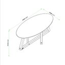 Ver imagem 3 de Mesa de Centro Sala de Estar Oval Classic Gianduia com Pés Nature 90cm Design Moderno