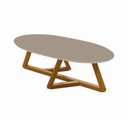 Ver imagem 2 de Mesa de Centro Sala de Estar Oval Classic Gianduia com Pés Nature 90cm Design Moderno