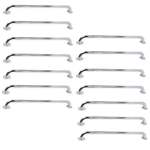 Barra de Apoio 70cm Inox Kit 14 Unidades Acessibilidade Cadeirante Idoso Gestante Casa Banheiro Box 