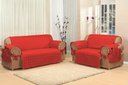 Ver imagem 1 de Capa Protetora de Sofa Microfibra 02 e 03 Lugares Vermelho