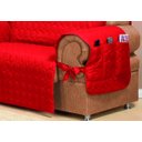 Ver imagem 3 de Capa Protetora de Sofa Microfibra 02 e 03 Lugares Vermelho
