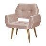 Poltrona Decorativa Breda Veludo Rose - Fortbello Estofados - 2