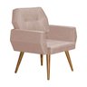 Poltrona Decorativa Breda Veludo Rose - Fortbello Estofados - 3