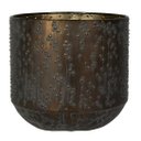 Ver imagem 1 de Cachepot de Metal Artesanal Preto c/Cobre Lian 21x19cm