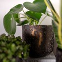 Ver imagem 3 de Cachepot de Metal Artesanal Preto c/Cobre Lian 21x19cm