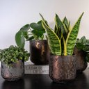 Ver imagem 2 de Cachepot de Metal Artesanal Preto c/Cobre Lian 21x19cm