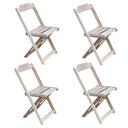 Ver imagem 2 de Conjunto de Mesa com 4 Cadeiras de Madeira Dobrável 70x70 sem Pintura/Crua